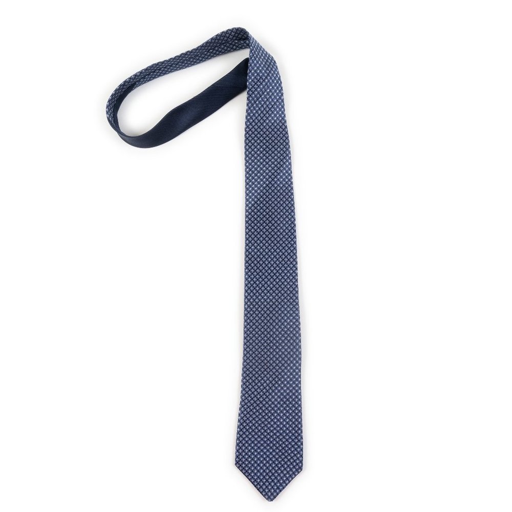 TOMMY HILFIGER navy blue 100% silk neck tie